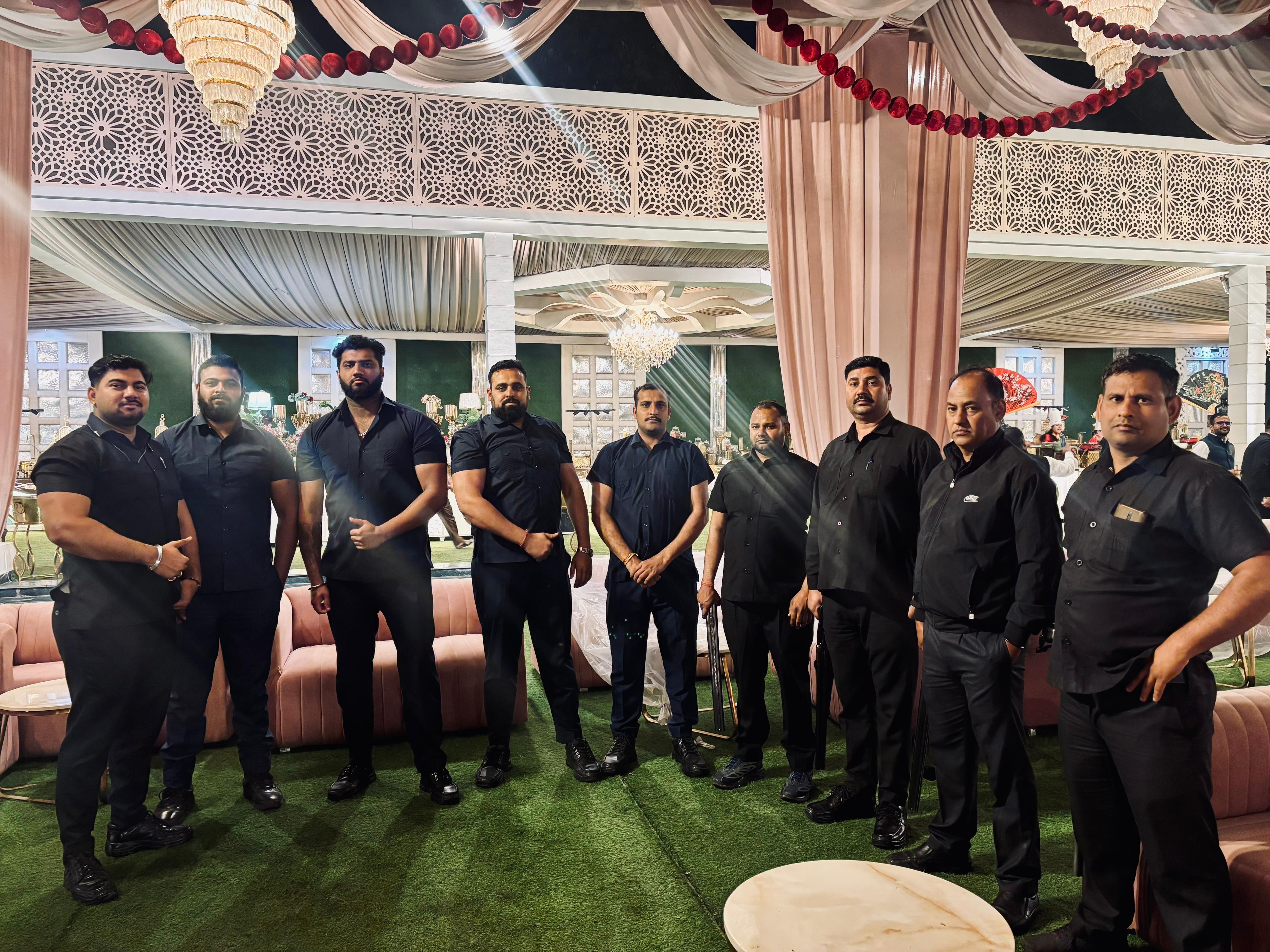 Bouncers team at a decorated venue
